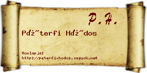 Péterfi Hódos névjegykártya
